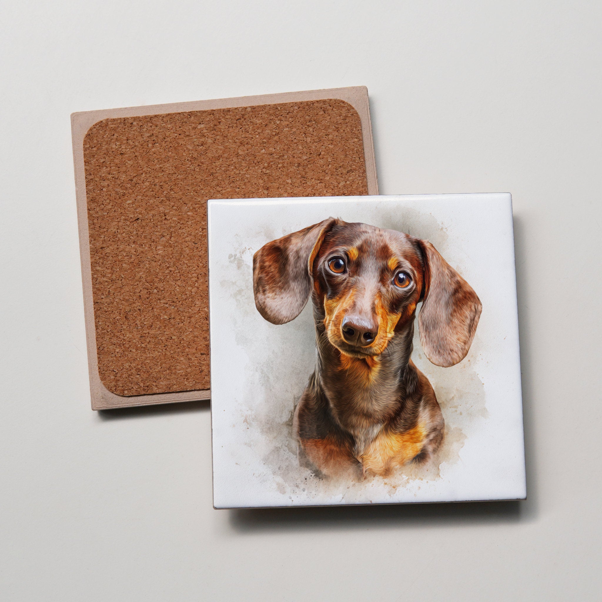 Dachshund Brown & Tan Portrait - Coaster