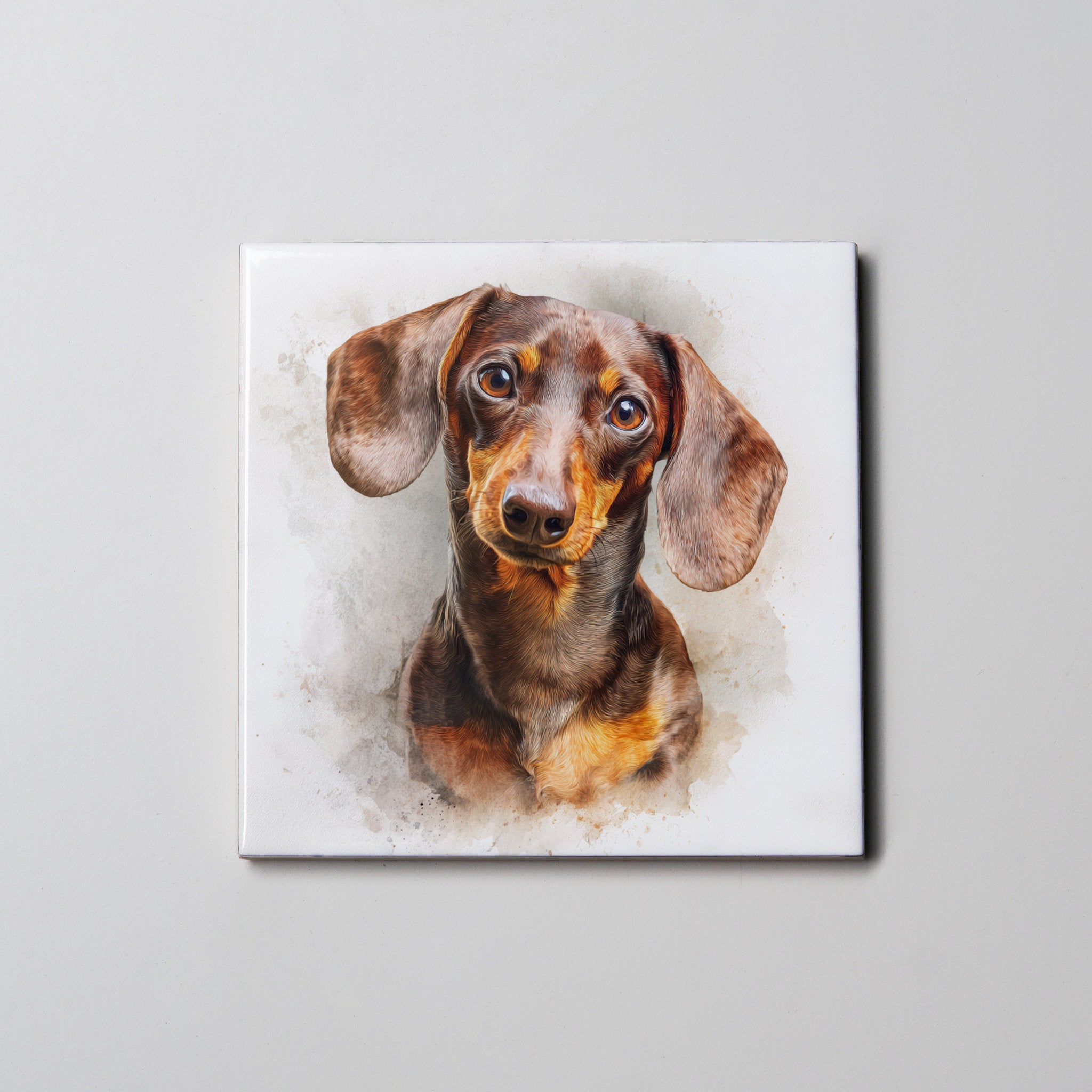 Dachshund Brown & Tan Portrait - Coaster