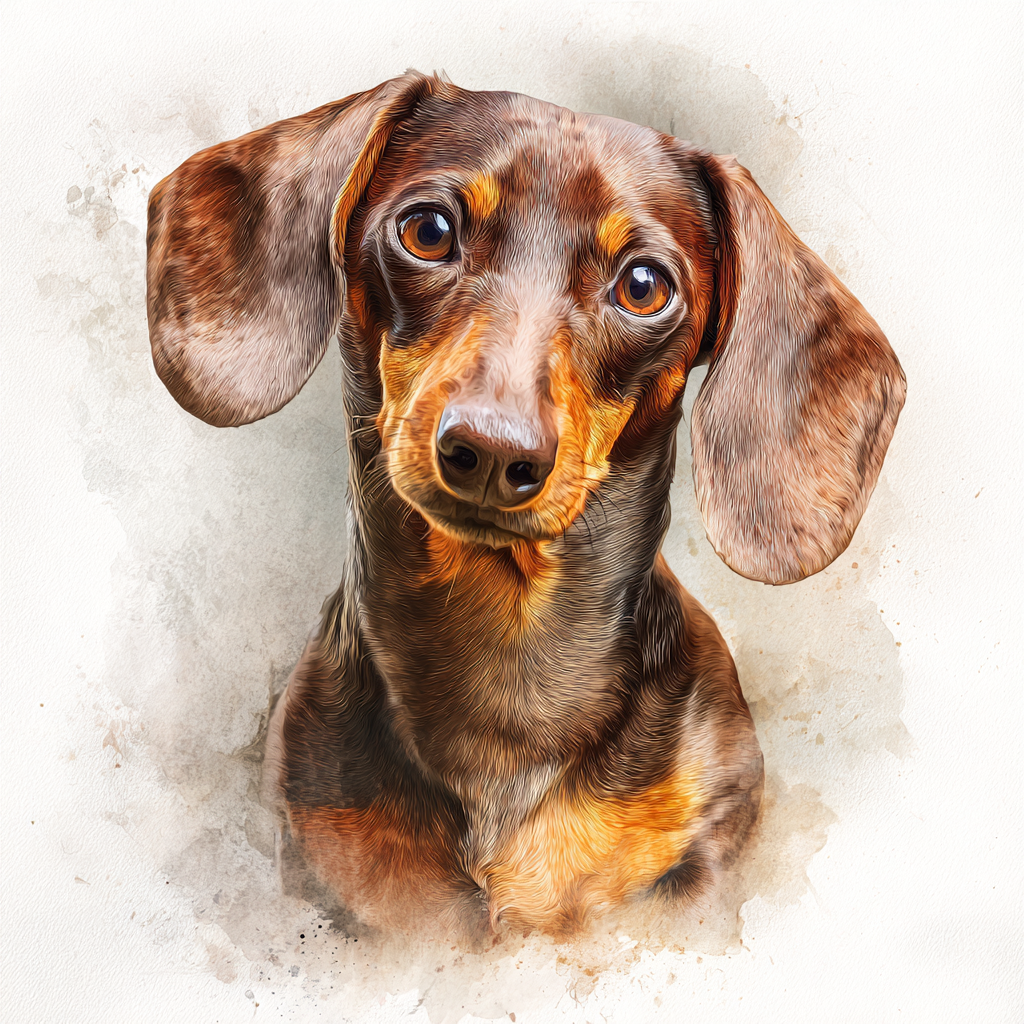 Dachshund Brown & Tan Portrait - Coaster