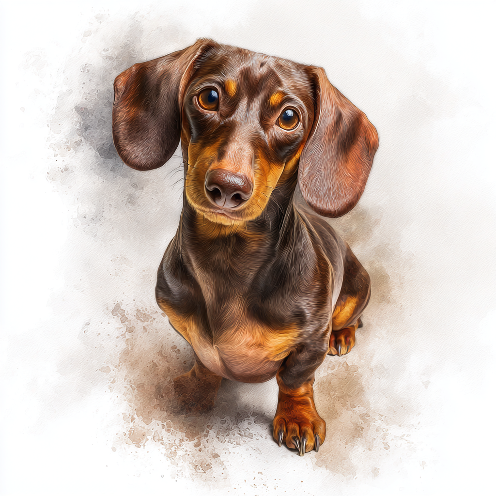 Dachshund Brown & Tan sitting - Coaster