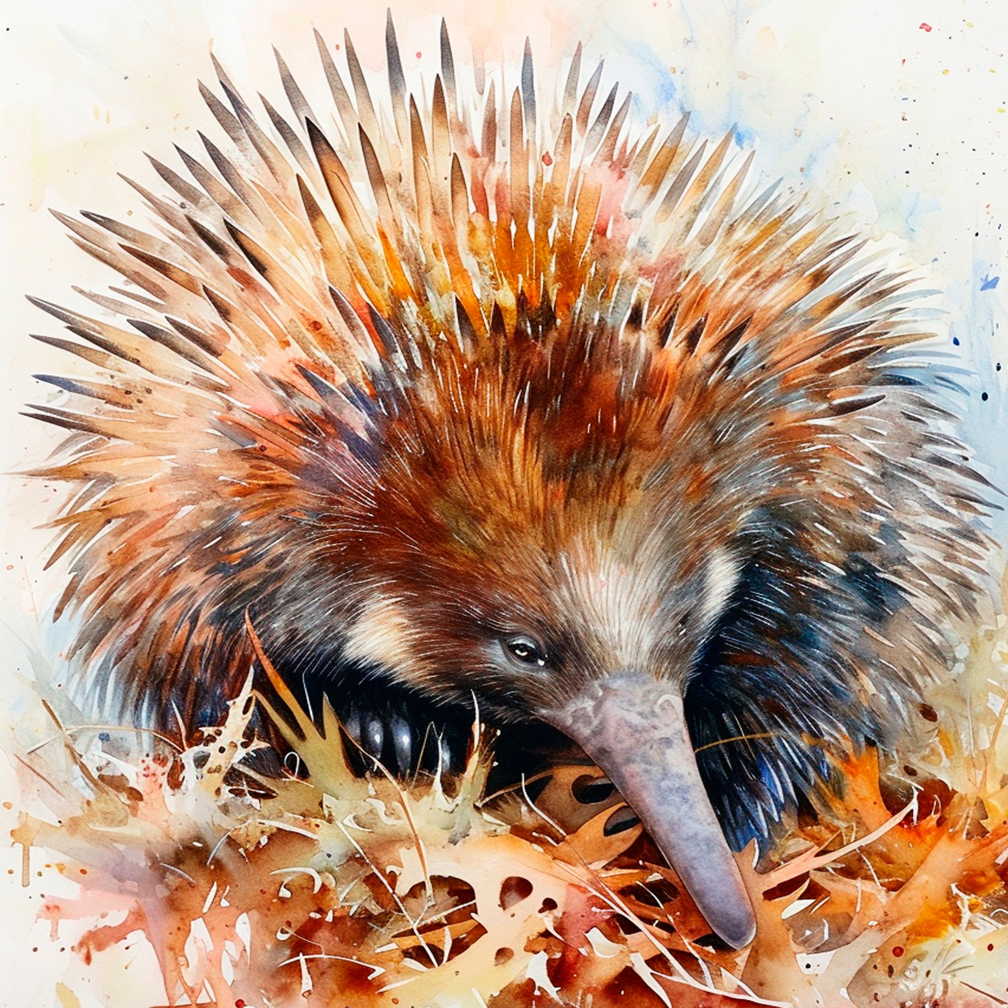 Echidna - leaves - Coaster