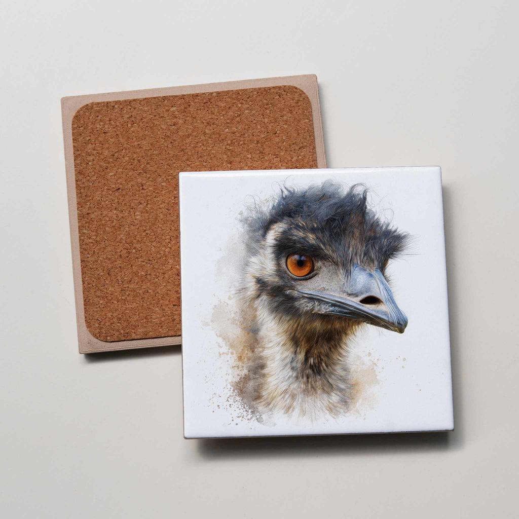 Emu - Portrait right - Coaster