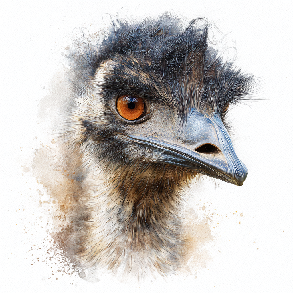 Emu - Portrait right - Coaster