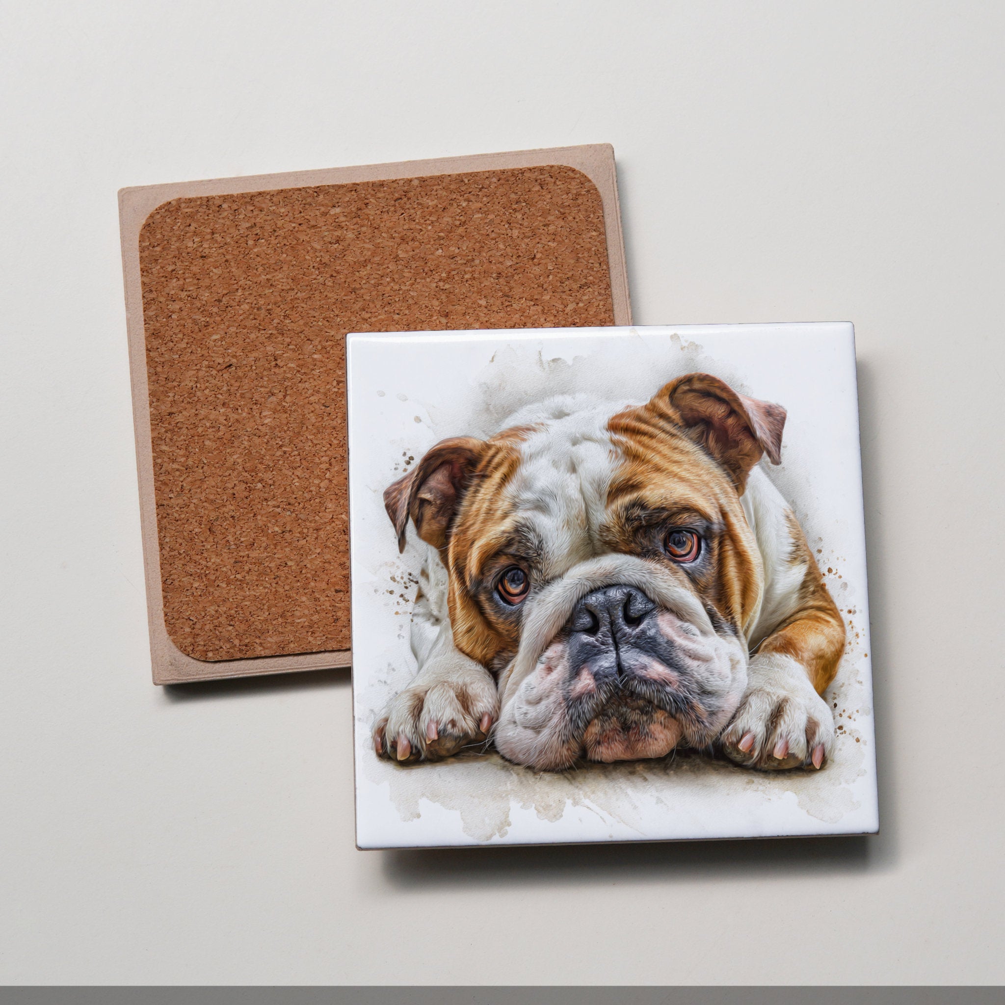 English Bulldog - Lying Down - Coaster