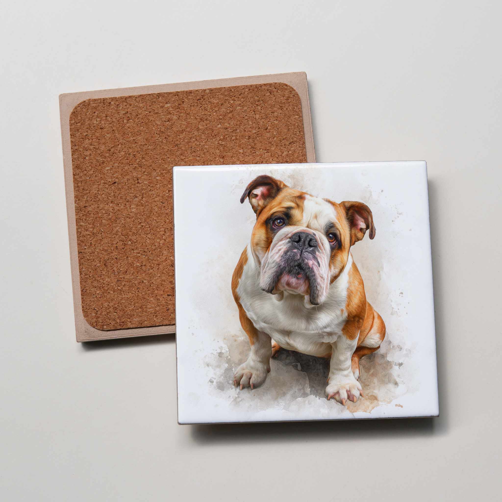 English Bulldog  - Sitting - Coaster