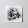 English Setter - Black - Lying HD - Coaster