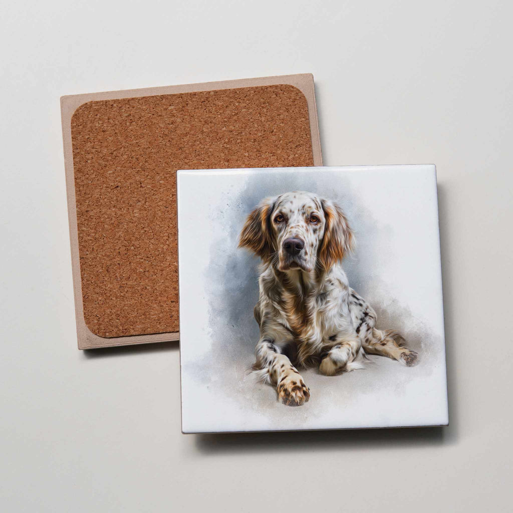 English Setter Tan - Lying - Coaster