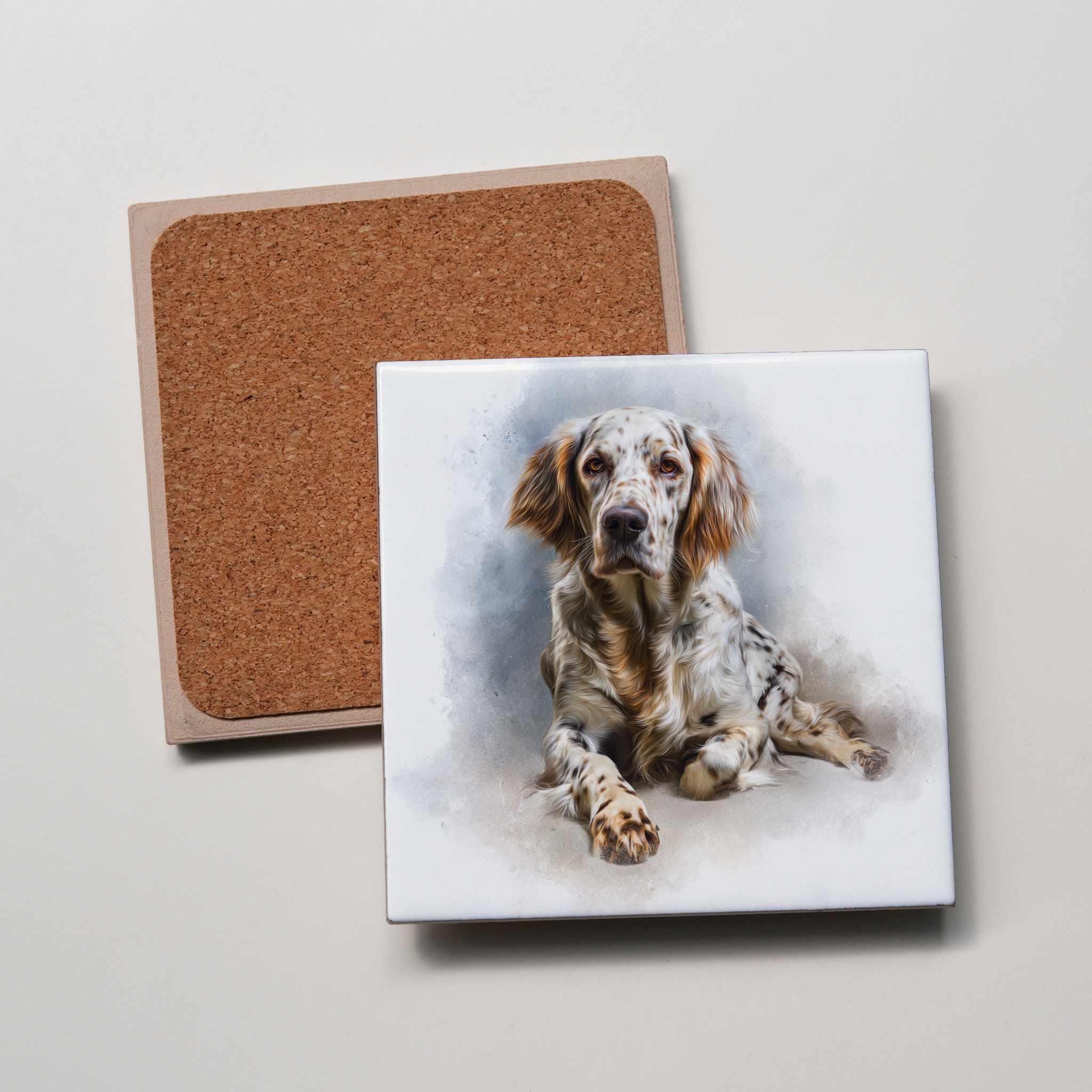 English Setter Tan - Lying - Coaster