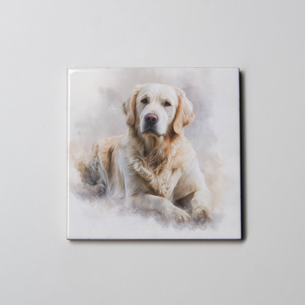 Golden Retriever - White - Lying HU - Coaster