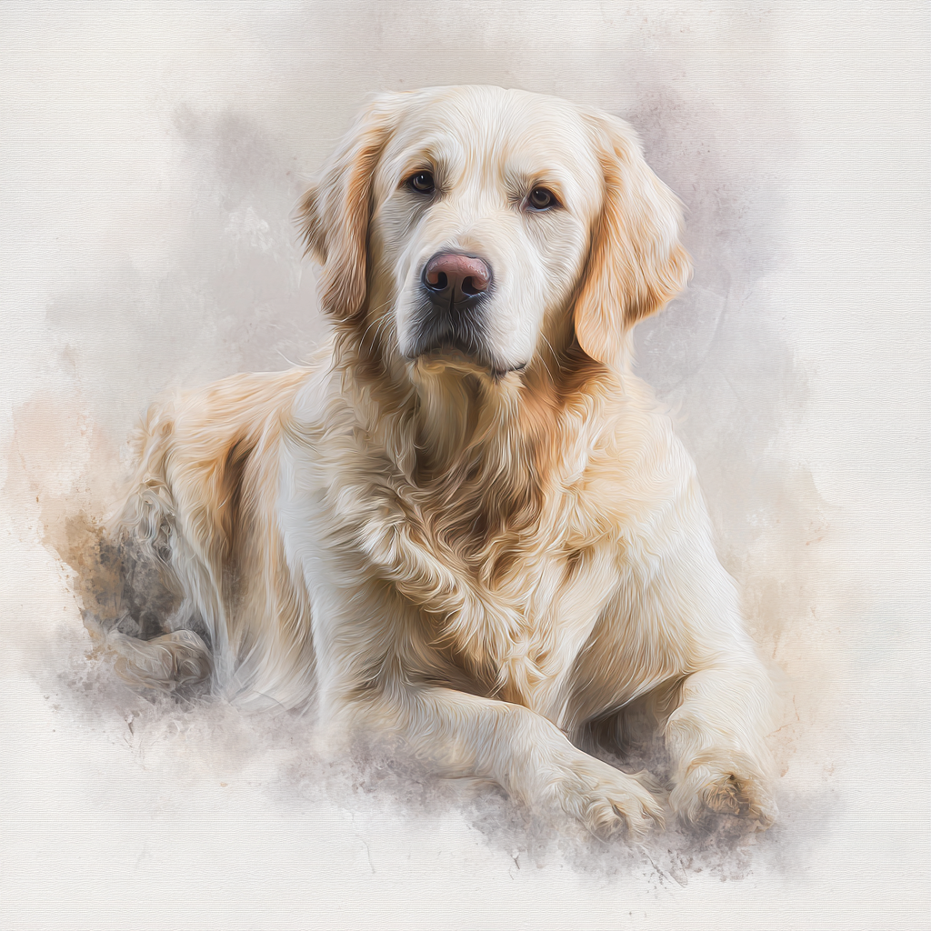 Golden Retriever - White - Lying HU - Coaster