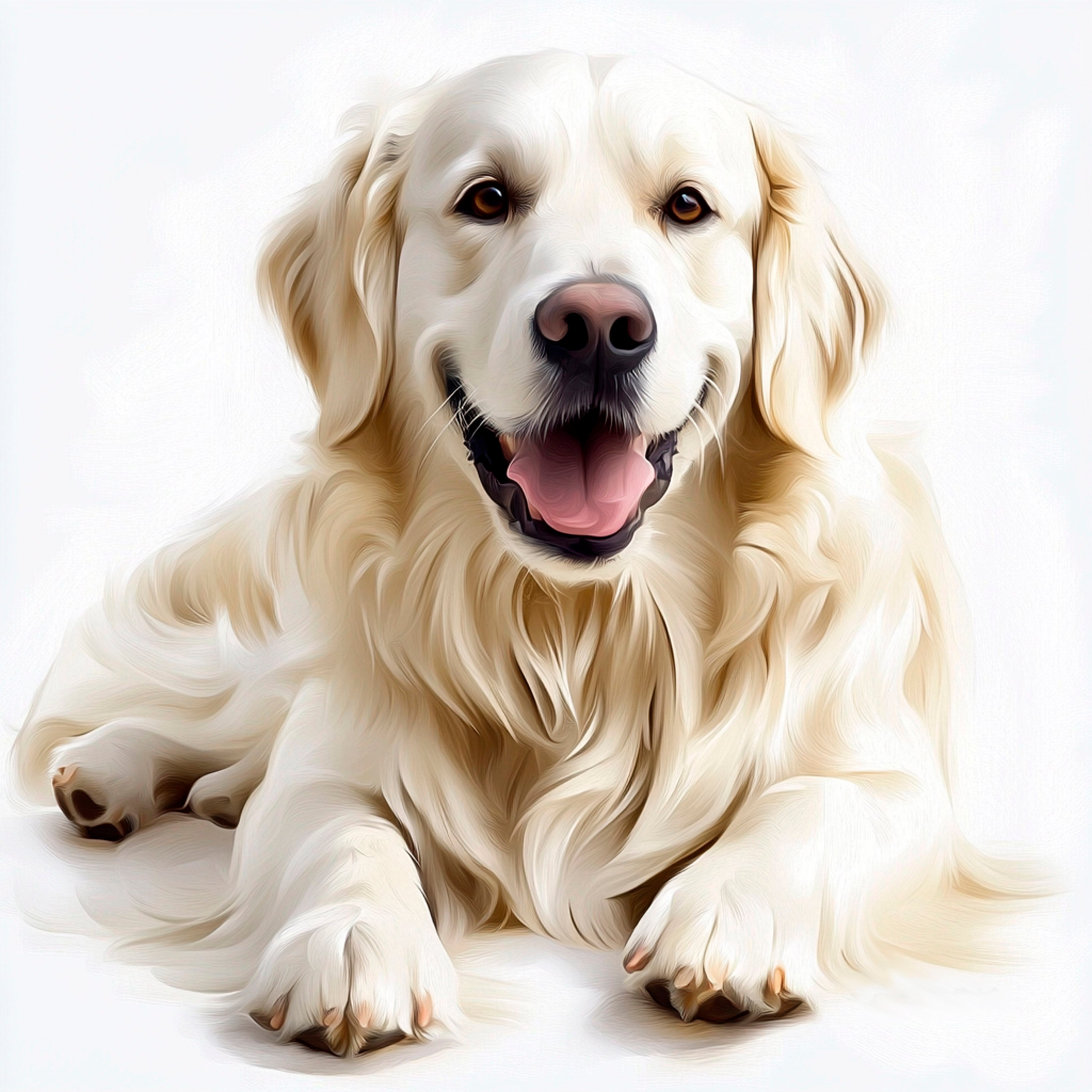 Golden Retriever - White - Lying HU  LF - Coaster