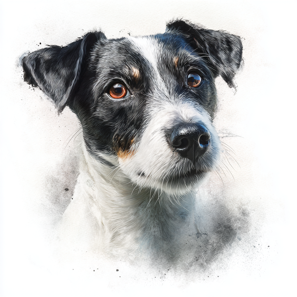 Jack Russell - BW - Portrait - Coaster