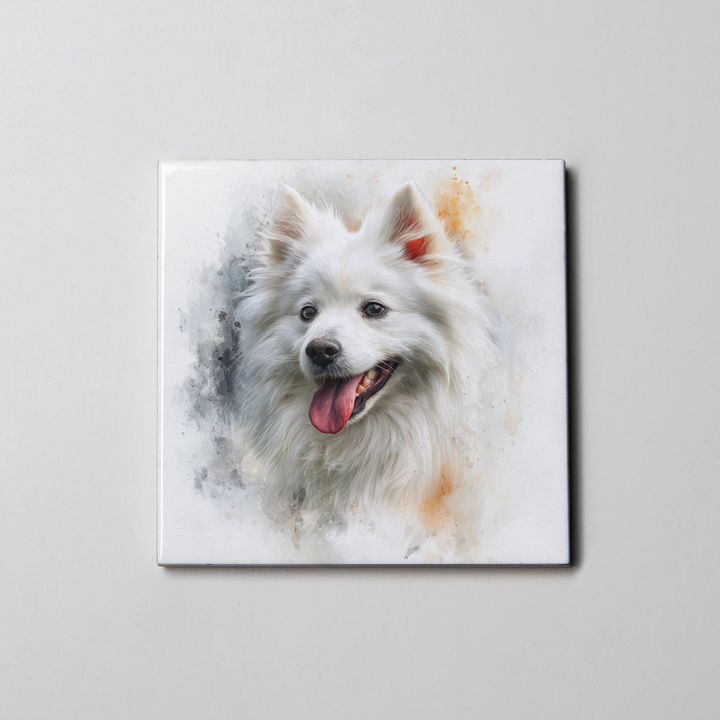 Japanese Spitz - Portrait LL2 - Coaster