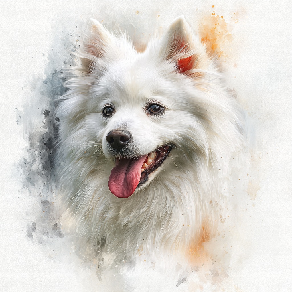 Japanese Spitz - Portrait LL2 - Coaster