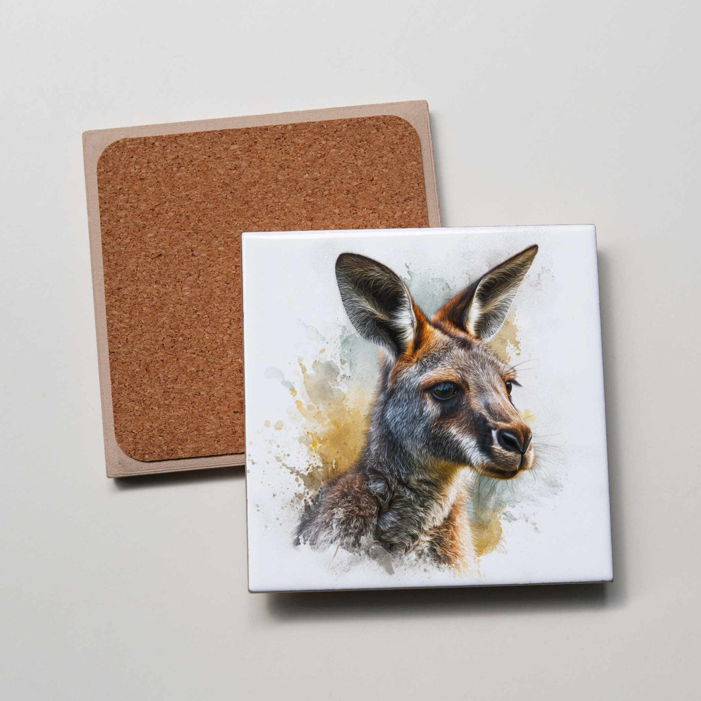 Kangaroo - grey - Coaster
