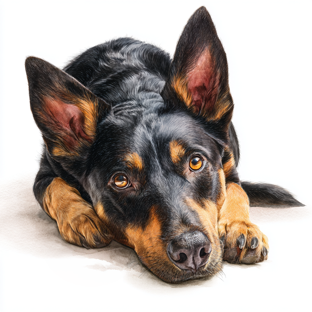 Kelpie - Black & Tan - Lying HD - Coaster