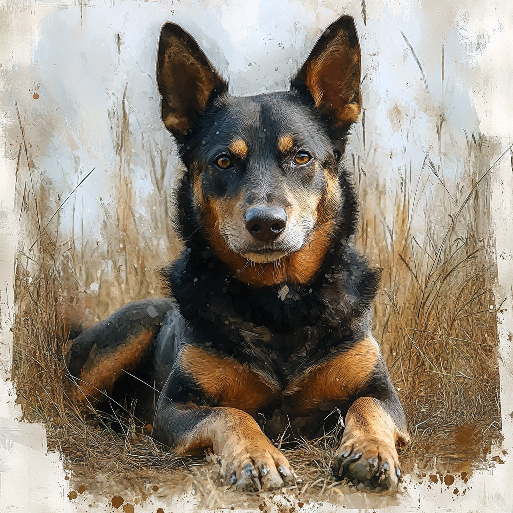 Kelpie - Black & Tan - Lying HU - Coaster