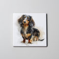 LH Dachshund Black & Tan Standing - Coaster