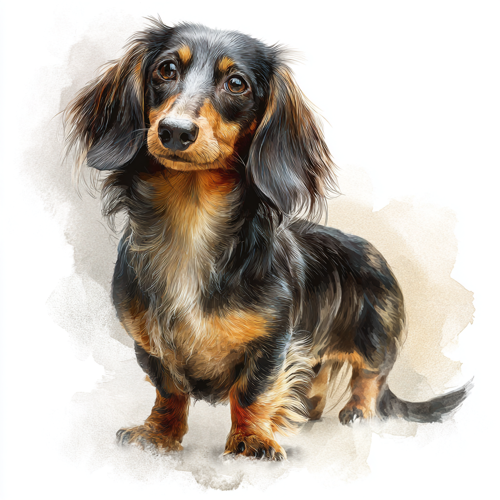 LH Dachshund Black & Tan Standing - Coaster