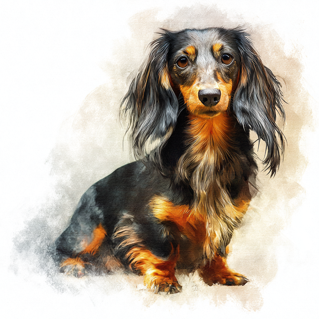 LH Dachshund Black & Tan sitting - Coaster