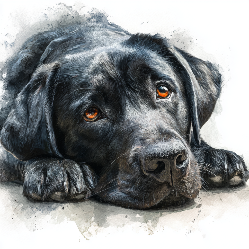 Labrador - Black - Lying HD - Coaster