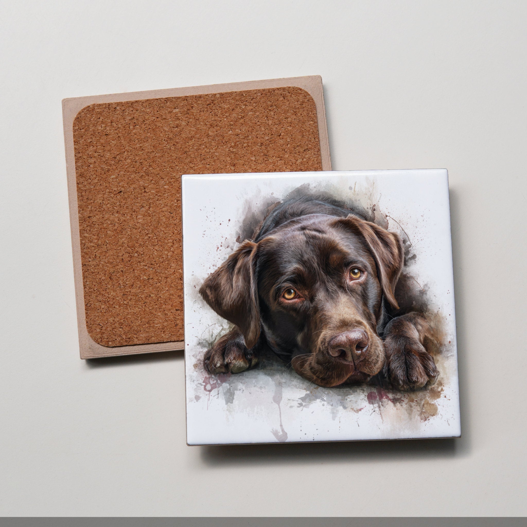 Labrador - Chocolate - Lying HD - Coaster