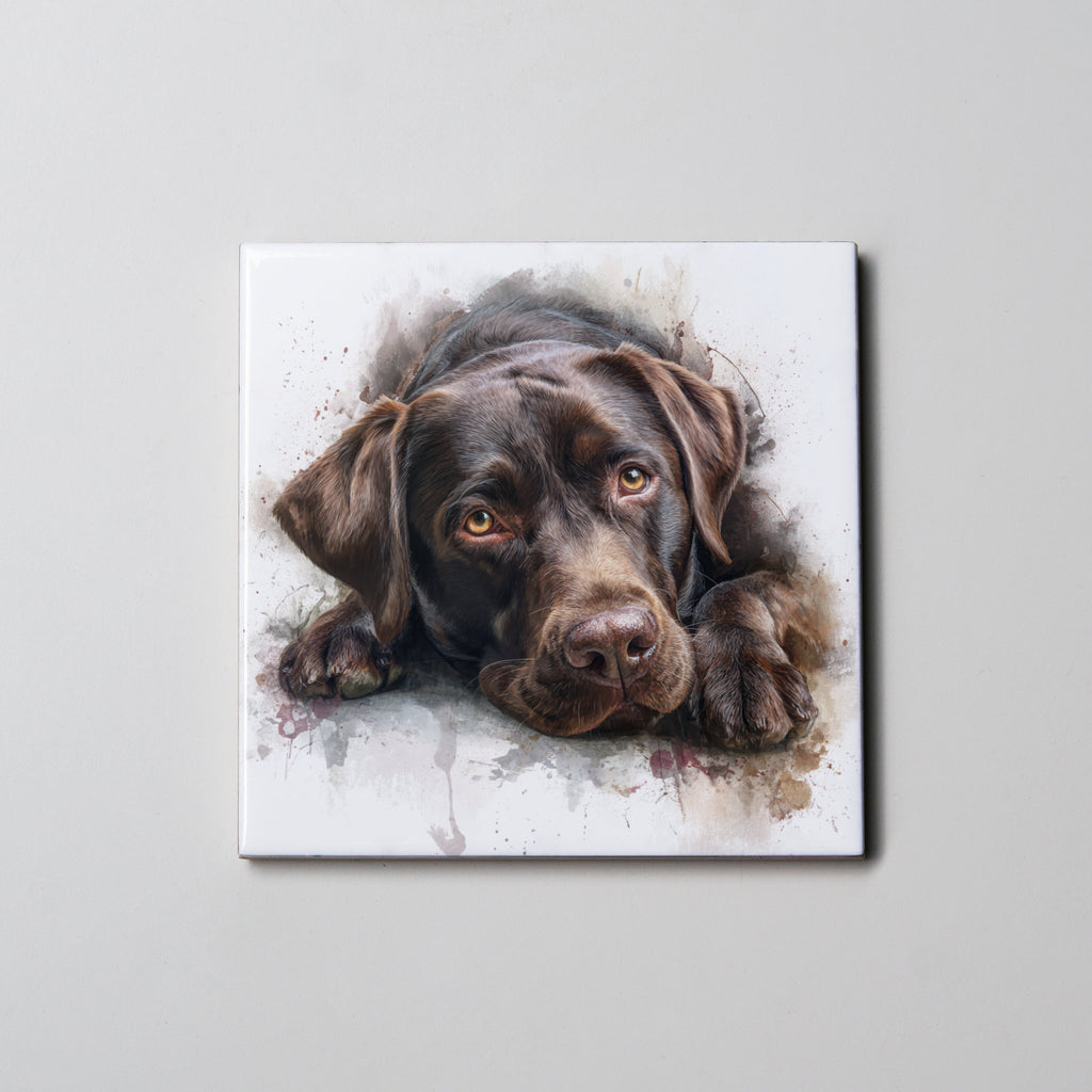 Labrador - Chocolate - Lying HD - Coaster