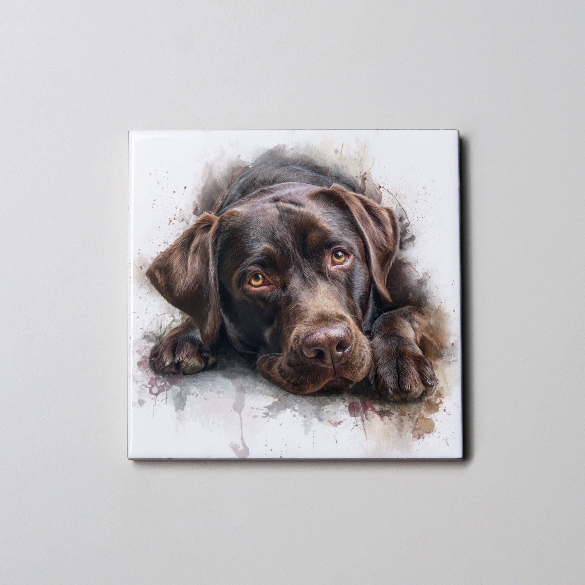 Labrador - Chocolate - Lying HD - Coaster