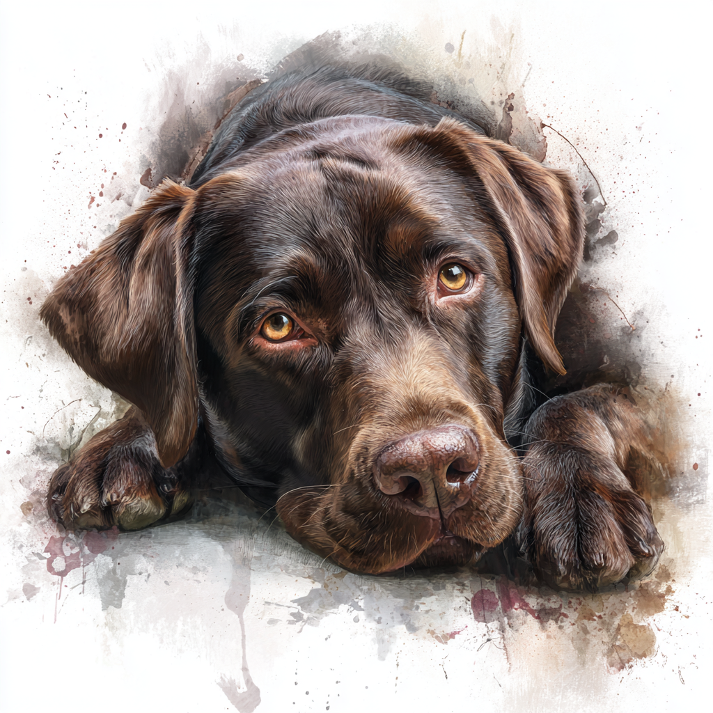 Labrador - Chocolate - Lying HD - Coaster