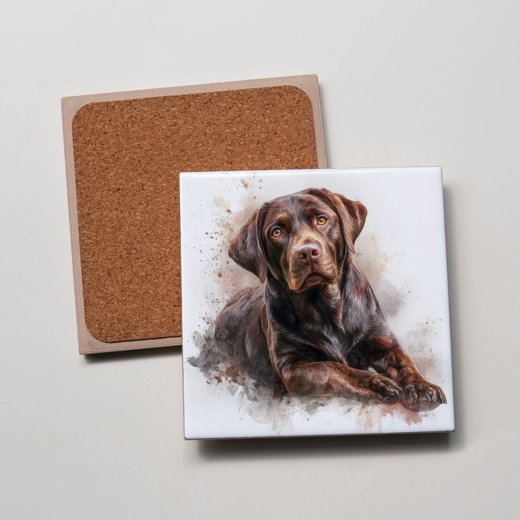 Labrador - Chocolate - Lying HU - Coaster