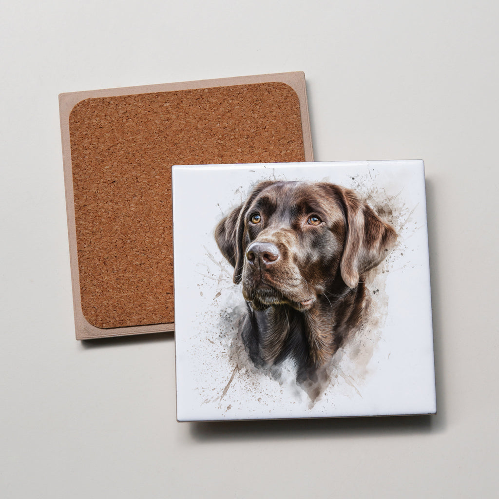 Labrador - Chocolate - Portrait - Coaster
