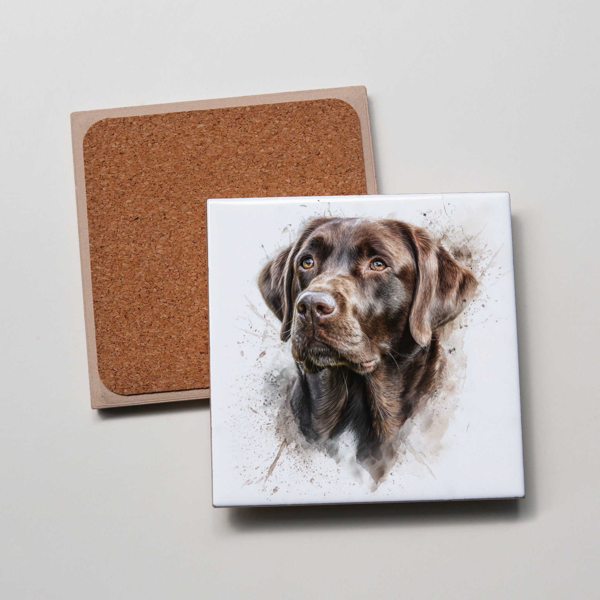 Labrador - Chocolate - Portrait - Coaster