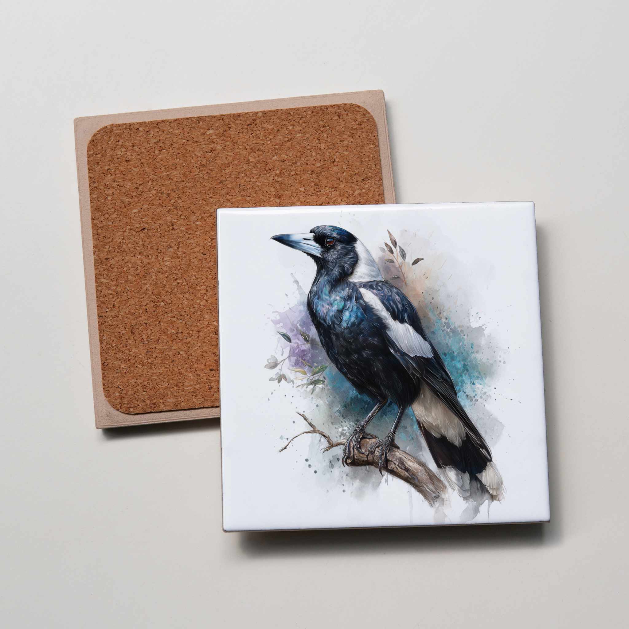 Magpie FB looking left - Coaster