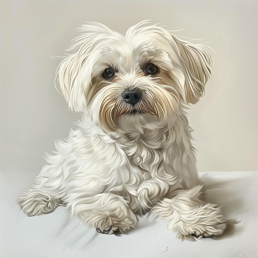 Maltese - Lying Down - Coaster