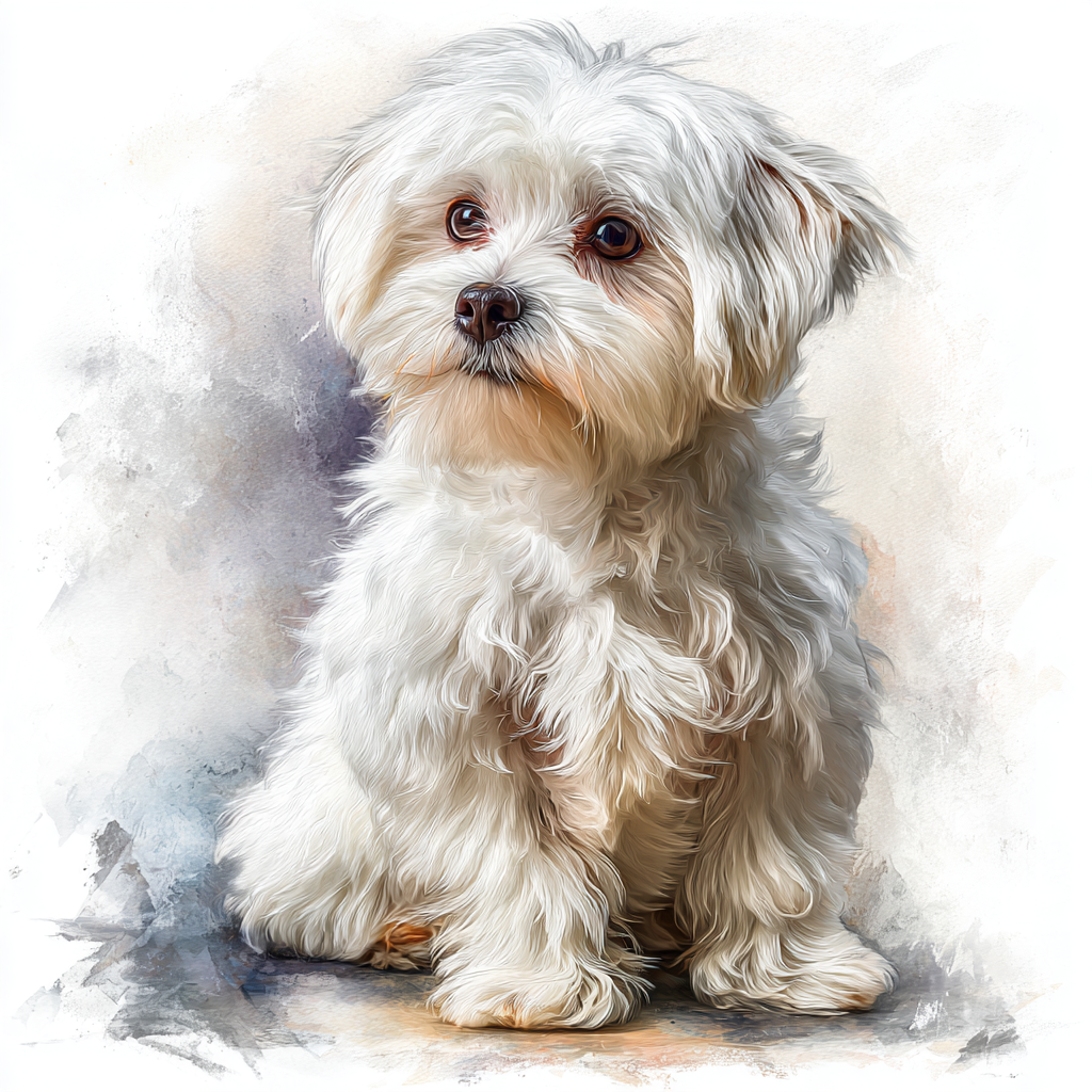 Maltese - sitting - Down 2 - Coaster