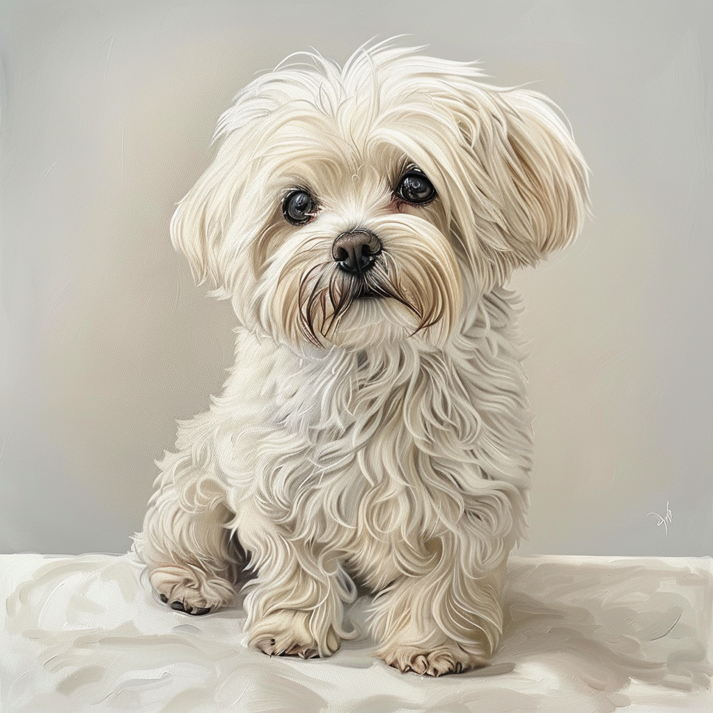Maltese - sitting - Down 3 - Coaster