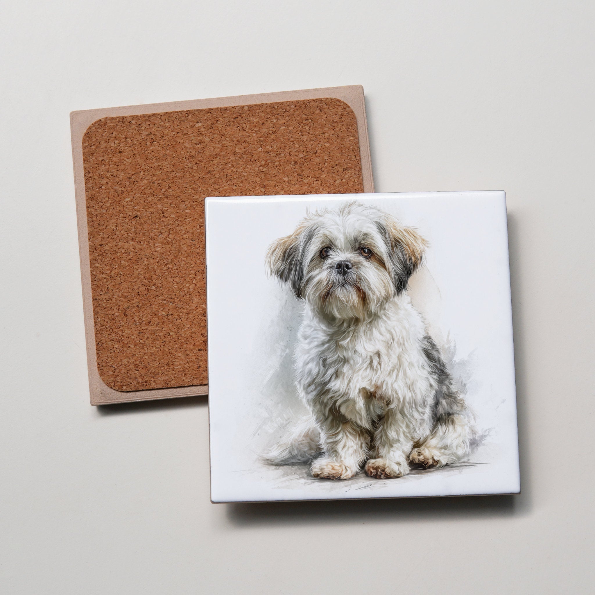 Maltese Shih Tzu - Sitting - Coaster