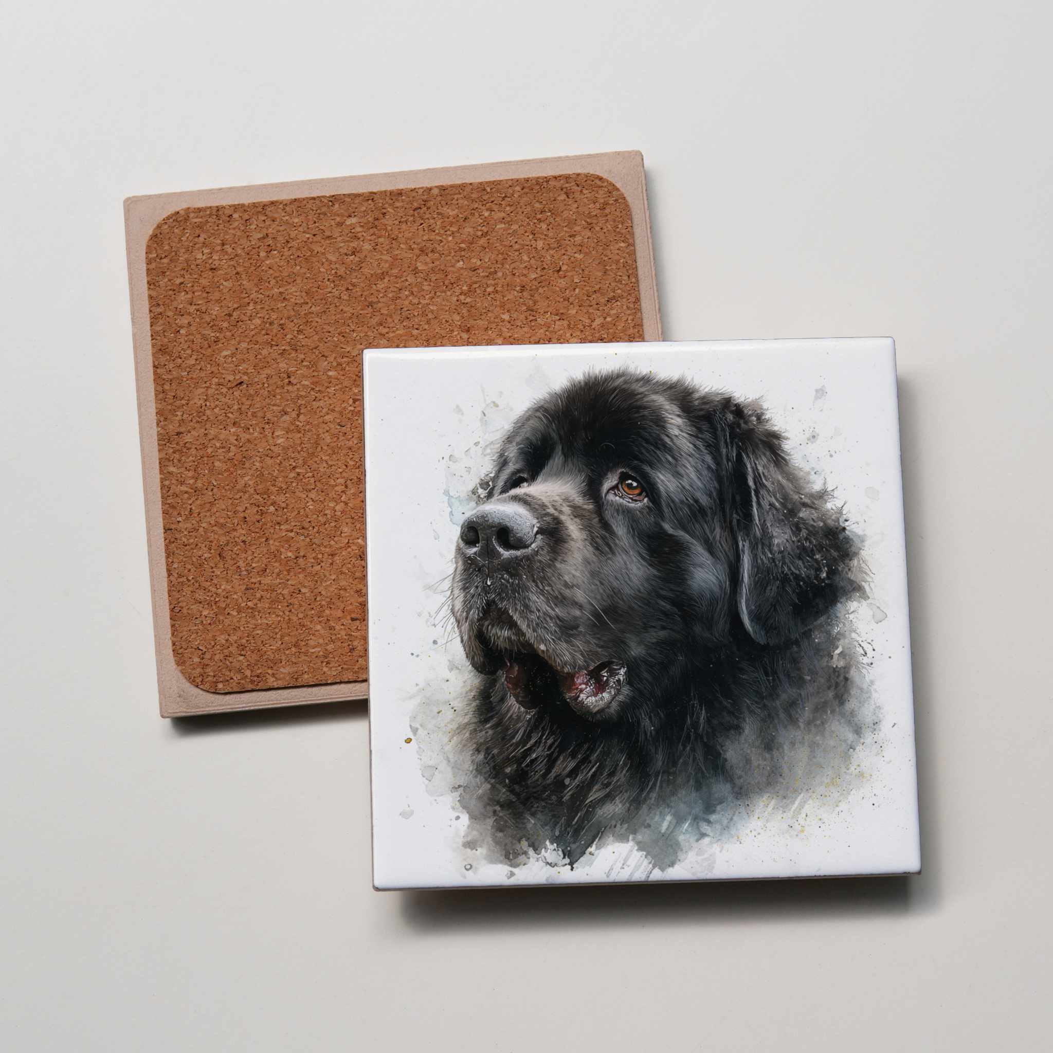 Newfoundland Black - Portrait - Coaster