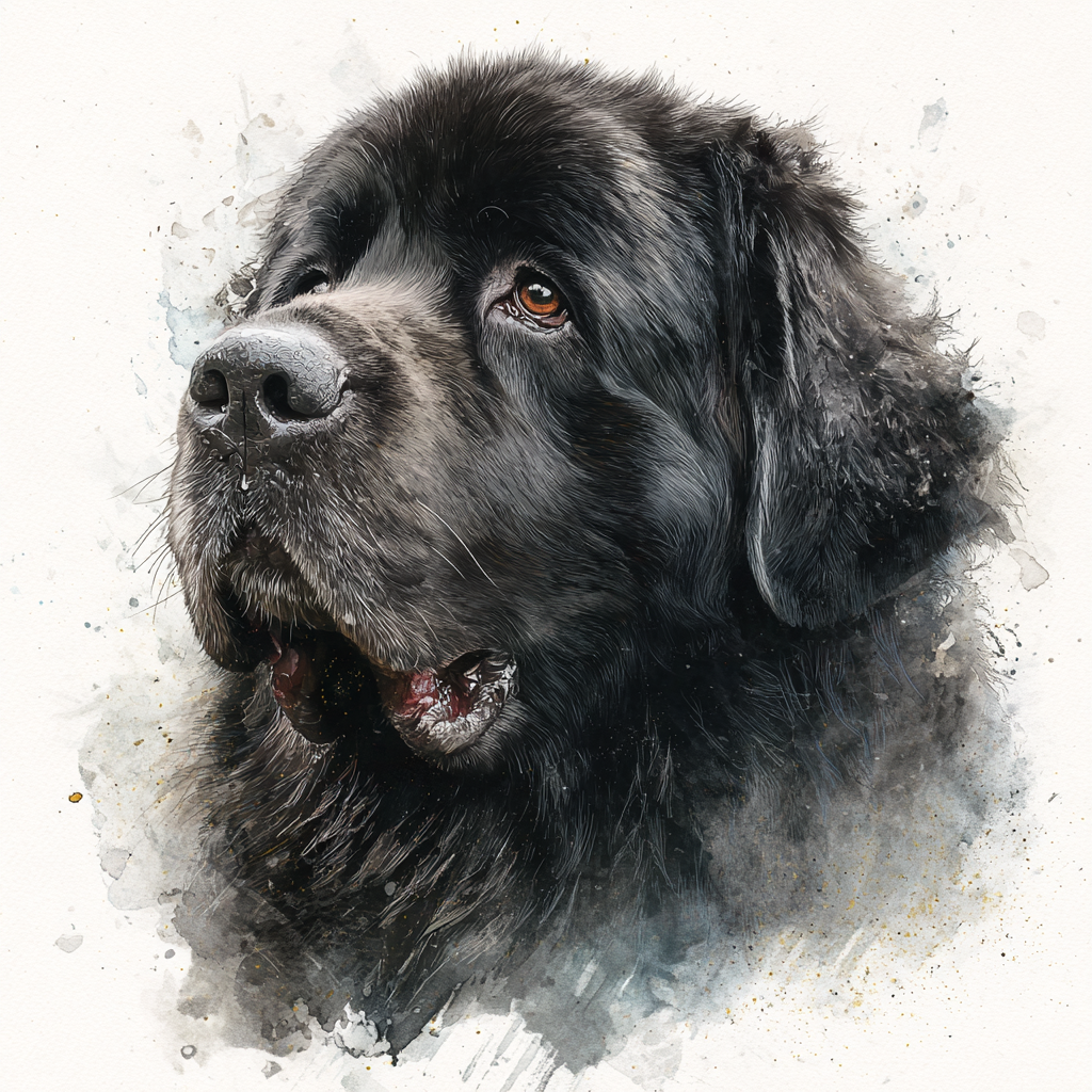 Newfoundland Black - Portrait - Coaster