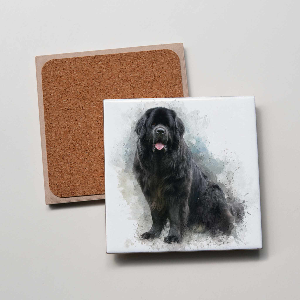 Newfoundland Black - Sitting - Coaster
