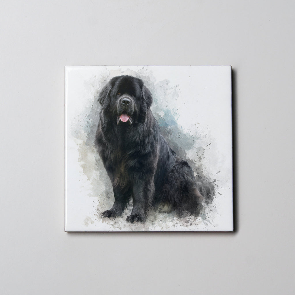 Newfoundland Black - Sitting - Coaster