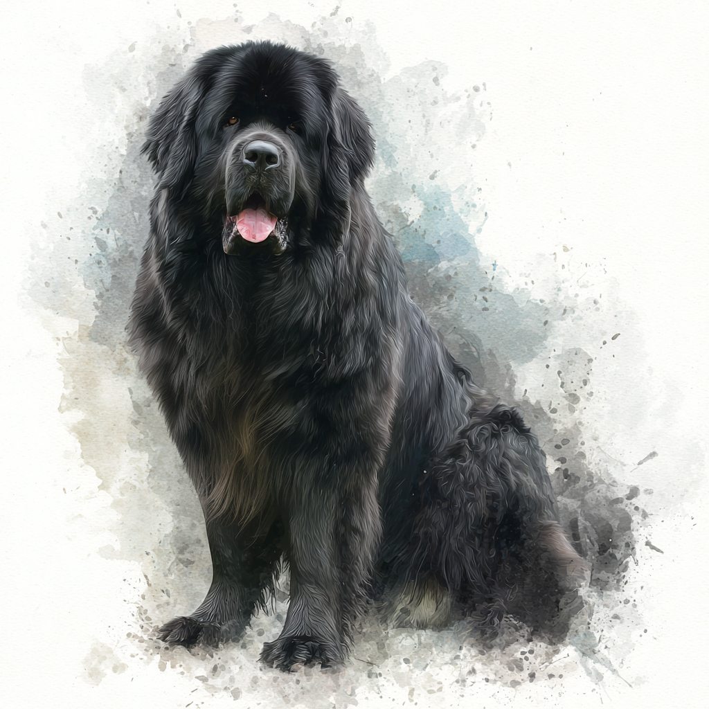 Newfoundland Black - Sitting - Coaster