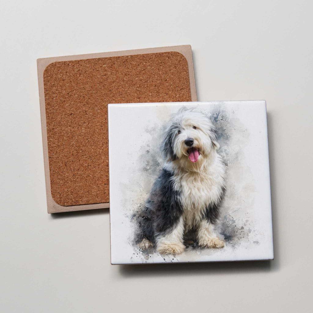 Old English Sheepdog - Full Body - Coaster