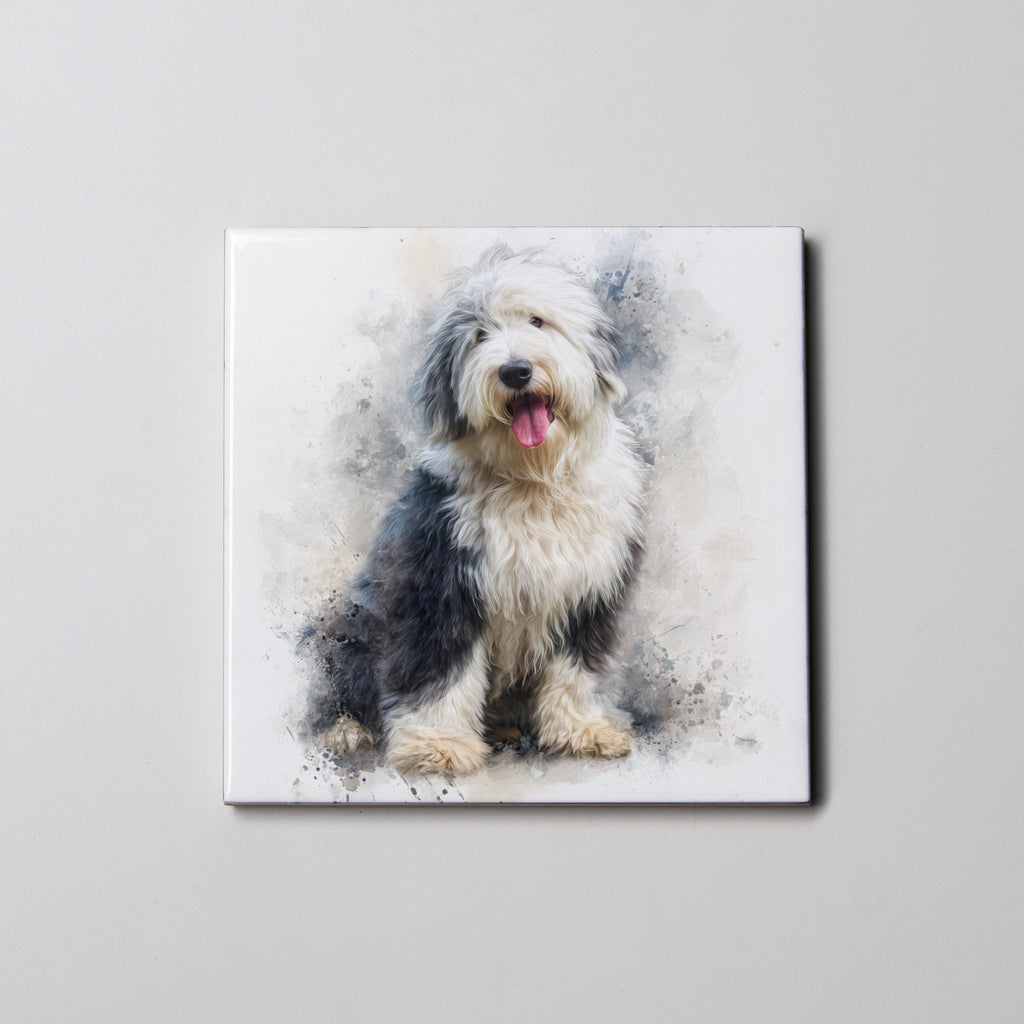 Old English Sheepdog - Full Body - Coaster