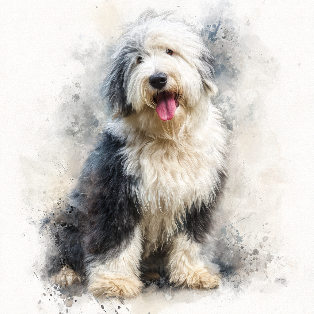 Old English Sheepdog - Full Body - Coaster