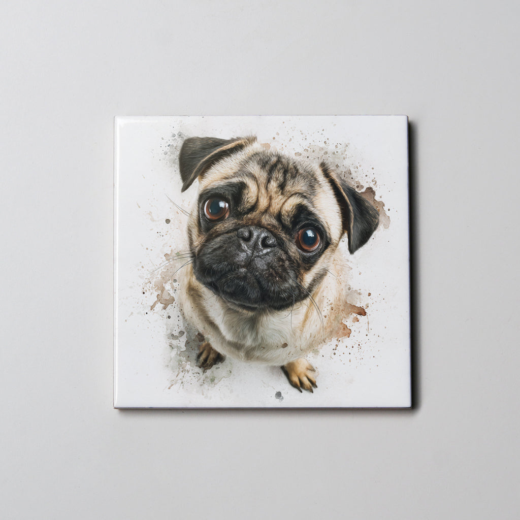 PUG - Tan - Sitting - Coaster