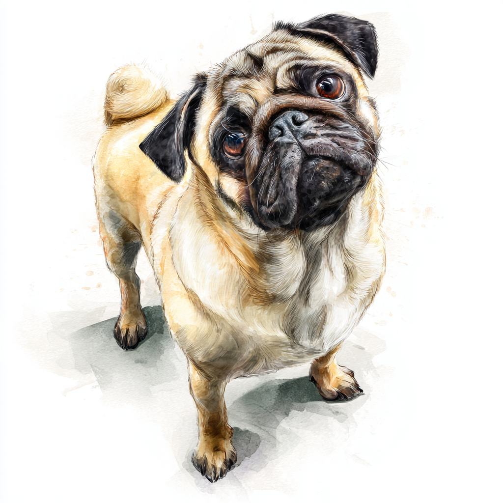 PUG - Tan - Standing - Coaster