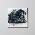 PUG - Black - Lying - Coaster