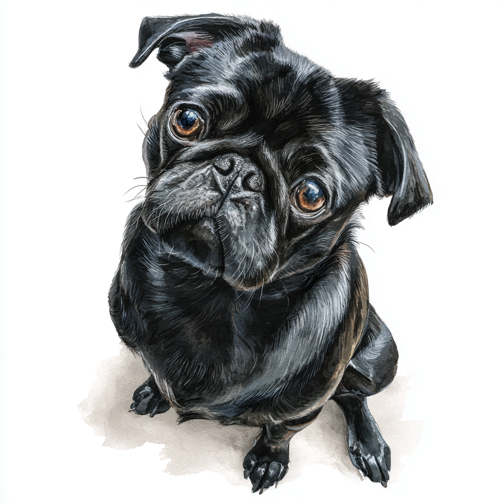 PUG - black - Sitting - Coaster