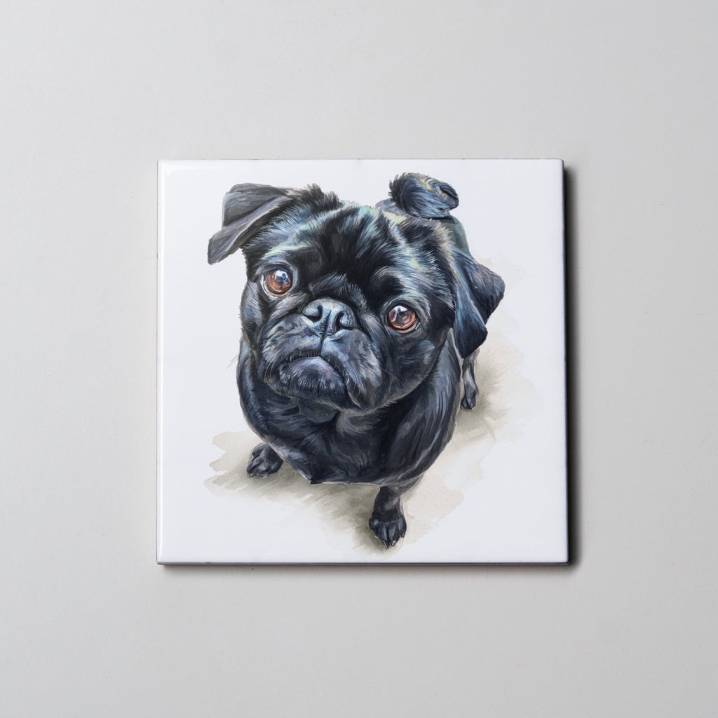 PUG - black - Standing - Coaster